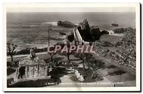 Cartes postales moderne Biarritz Ensamble du de La Vierge et du Monument aux morts