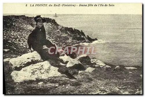 REPRO La Pointe du Raz Jeune Fille de L&#39Ile de Sein Folklore