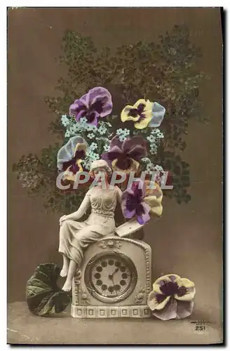 Cartes postales Fantaisie Fleurs Santon