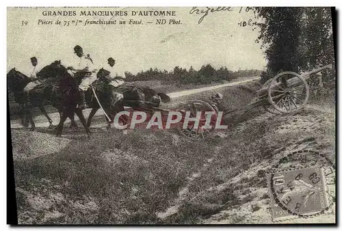 REPRO Grandes Manoeuvres D&#39Automne Pieces de 75mm franchissant un fosse