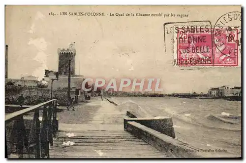 Cartes postales Les Sables d'Olonne Le Quai de la Chaume Envahi par les vagues Jeux Olympiques
