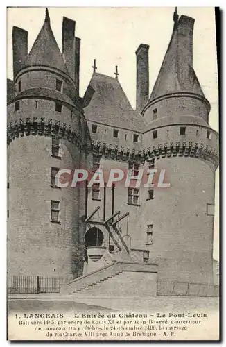 Cartes postales Langeais L&#39entree du Chateau Le pont levis