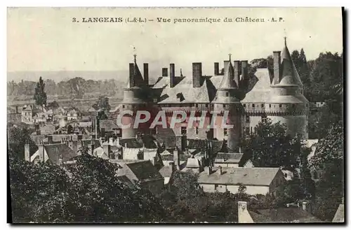 Ansichtskarte AK Langeais Vue Panoramique du Chateau