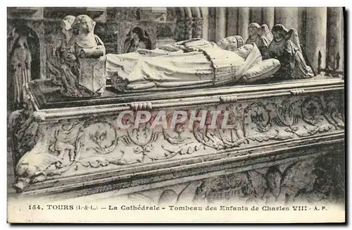 Ansichtskarte AK Tours La Cathedrale Tombeau des Enfants de Charles VIII