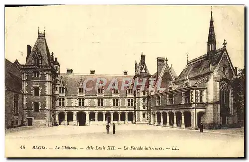 Cartes postales Blois Le Chateu Aile Louis XII Facade interieure