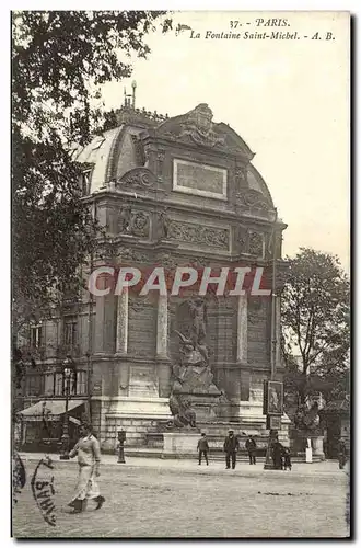 Cartes postales Paris La Fontaine Saint Michel