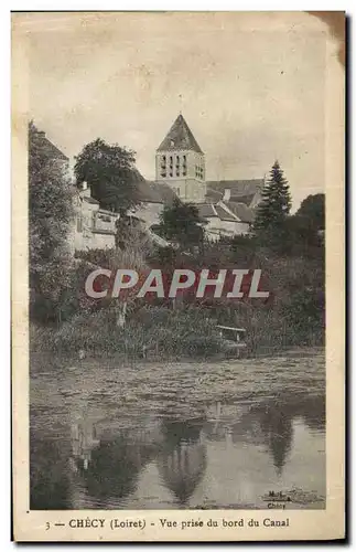 Cartes postales Checy Vue prise du Bord du Canal