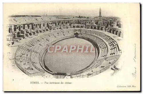 Ansichtskarte AK Nimes Vue Interieure des Arenes