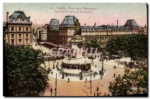 Ansichtskarte AK Paris Place de la Republique Tramway