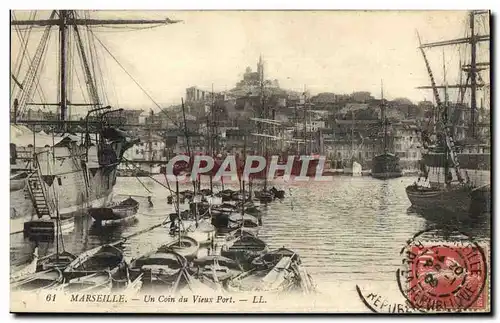 Cartes postales Marseille Un Coin du Vieux Port Bateaux