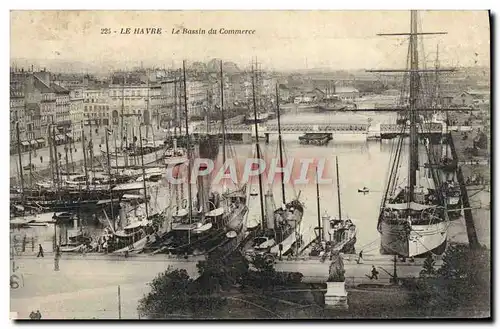 Cartes postales Le Havre Le Bassin Du Commerce Bateaux