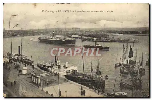 Ansichtskarte AK Le Havre L&#39avant port au moment de la maree Bateaux