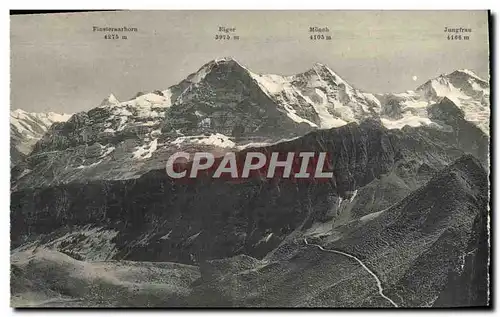 Cartes postales Finsteraarhorn Eiger Monch Jungfrau