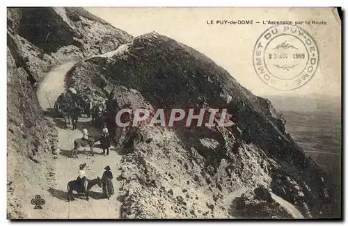 Cartes postales Le Puy de Dome L&#39Ascension Par la Route Anes Mule