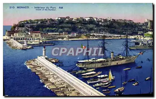 Cartes postales Monaco Interieur du Port Bateau