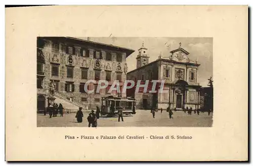 Cartes postales Pisa Piazza e Palazzo dei Cavalieri Chiesa Tramway