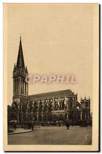 Cartes postales Caen Place et Eglise Saint Pierre