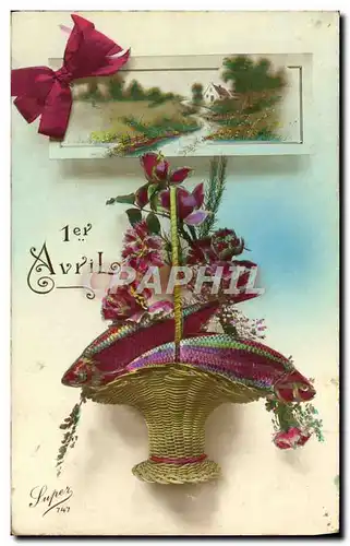 Cartes postales 1er avril poissons Paques