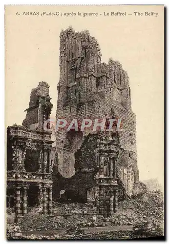 Cartes postales Arras Apres La Guerre Le Beffroi Militaria