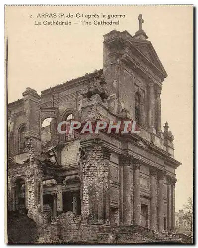 Ansichtskarte AK Arras Apres La Guerre La Cathedrale Militaria