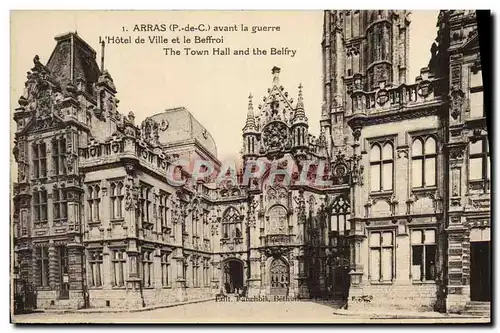 Ansichtskarte AK Arras Avant La Guerre L&#39Hotel De ville Et Le Beffroi