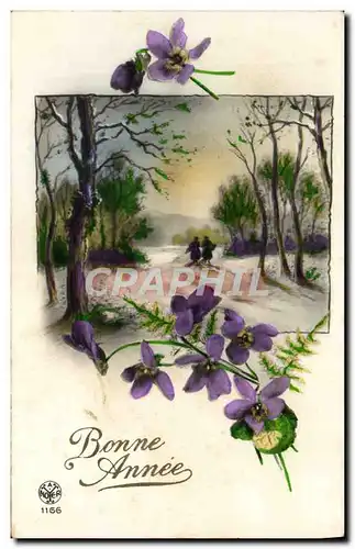 Cartes postales Bonne Annee Fleurs