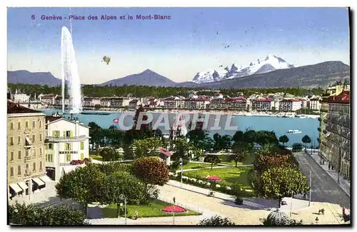 Cartes postales moderne Geneve Place Des Alpes Et Le Mont Blanc