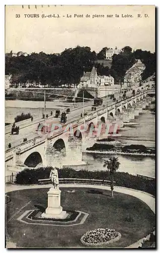 Cartes postales Tours Le Pont De Pierre Sur La Loire