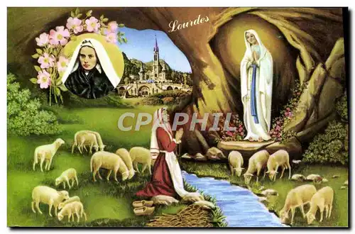 Cartes postales moderne Lourdes L&#39Apparition Moutons