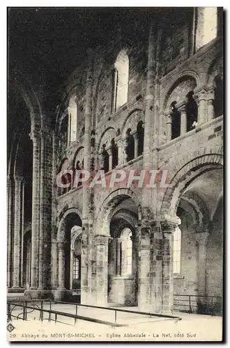 Cartes postales moderne Abbaye Du Mont Saint Michel Eglise Abbatiale La nef cote Sud