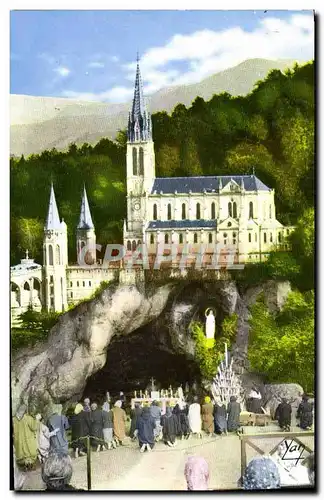 Cartes postales moderne Souvenir De Lourdes La Basilique Et La Grotte