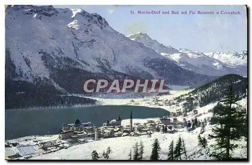 Cartes postales St Moritz Dorf Und Bad Mit Plz Rosatsch A Corvatsch