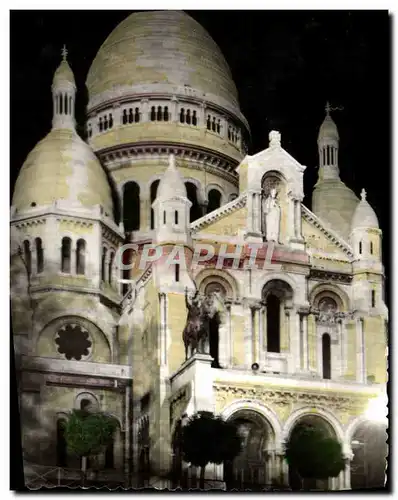Cartes postales moderne Paris La Nuit Basilique Du Sacre Coeur De Montmartre