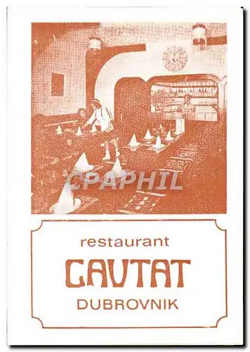 Carte Restaurant Cautat Dubrovnik