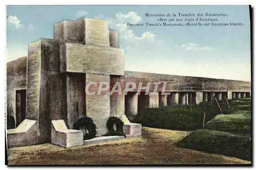 Cartes postales Monument De La Tranchee Des Baionnettes offert par nos amis d'Amerique Militaria