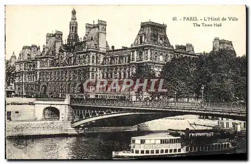 Ansichtskarte AK Paris L&#39Hotel De ville Peniche Bateau