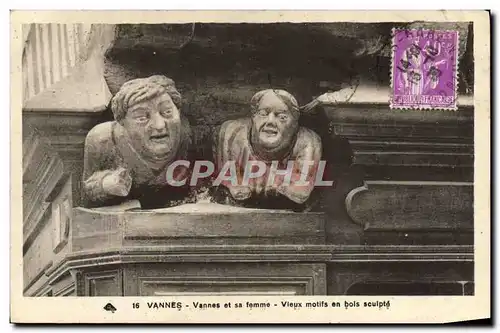 Cartes postales Vannes Et Sa Femme Vieux Motifs En Bois Sculpte