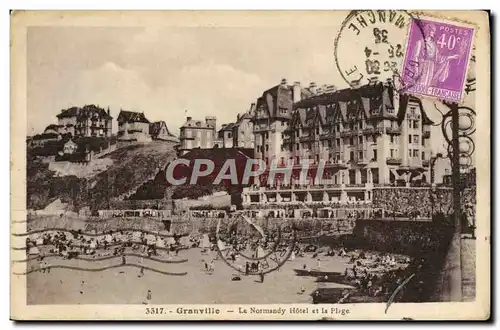 Cartes postales Granville Le Normandy Hotel Et La Plage