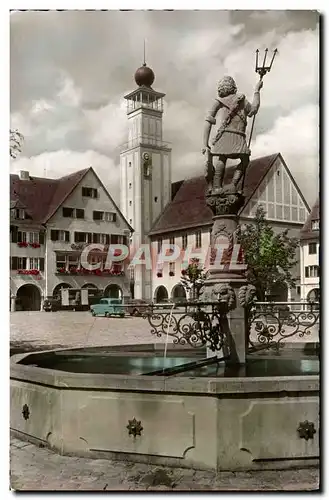 Cartes postales moderne Freudenstadt Neptunbrunnen mith Rathaus Neptune