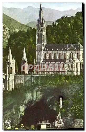 Cartes postales moderne Lourdes La Basilique et la Grotte