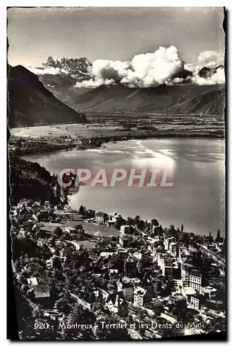 Cartes postales moderne Montreux Territet et les dents du Midi