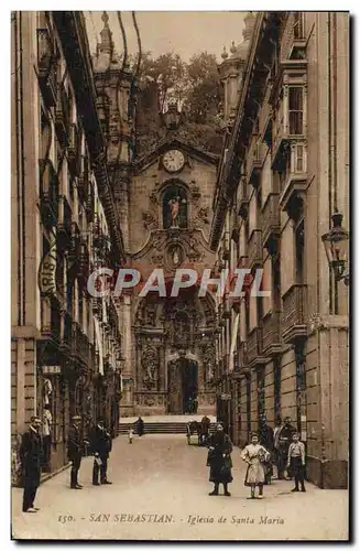 Cartes postales San Sebastian Lglesia de Sants Maria