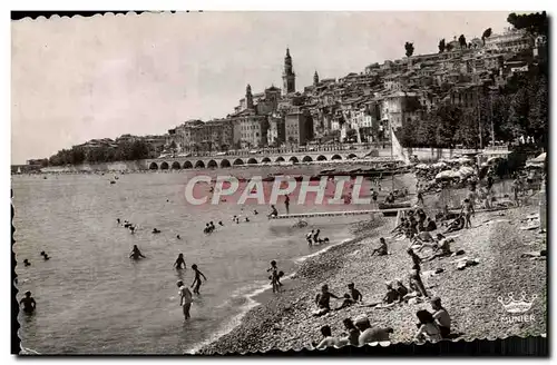 Cartes postales moderne Menton La Vieille Ville La Plage du Quai Bonaparte