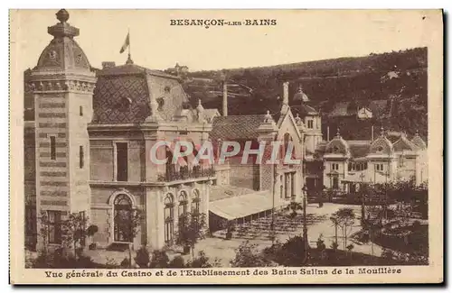 Cartes postales Besancon les Bains Vue Generale du Casino et de L&#39Etablissement des Bains Salins de la Mouill