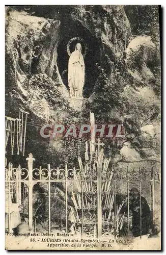 Cartes postales Lourdes La Grotte Apparition de la Vierge