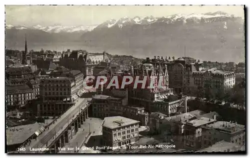 Cartes postales moderne Lausanne Vue Sur le Grand Pont departs la Tour Bel Air Metropole