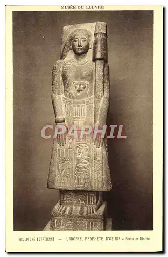 Cartes postales Sculpture Egyptienne Unnofre Prophete d&#39Osiris Statue en diorite Egypte