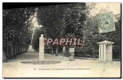 Cartes postales La Fontaine et les Quinconees du Parc de Rambouillel