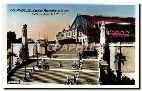 Cartes postales moderne Marseille Escalier Monumental de la Gare