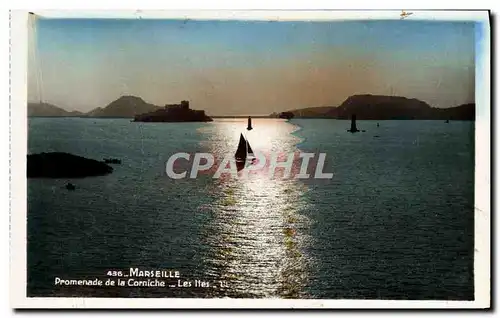 Cartes postales moderne Marseille Promenade de la Corniche Les Iles